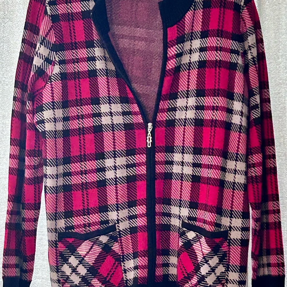 Allison Daley Red and Black Knit Sweater